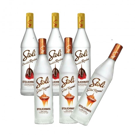 Stoli Chocolat Razberi + Stoli Salted Karamel  5+1 Mix Bundle